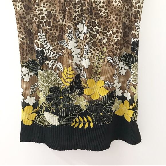 Notations Sleeveless Floral Animal Print Embellished Ribbed Top - Small - Picture 6 of 9
